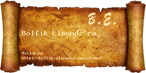 Bolfik Eleonóra névjegykártya